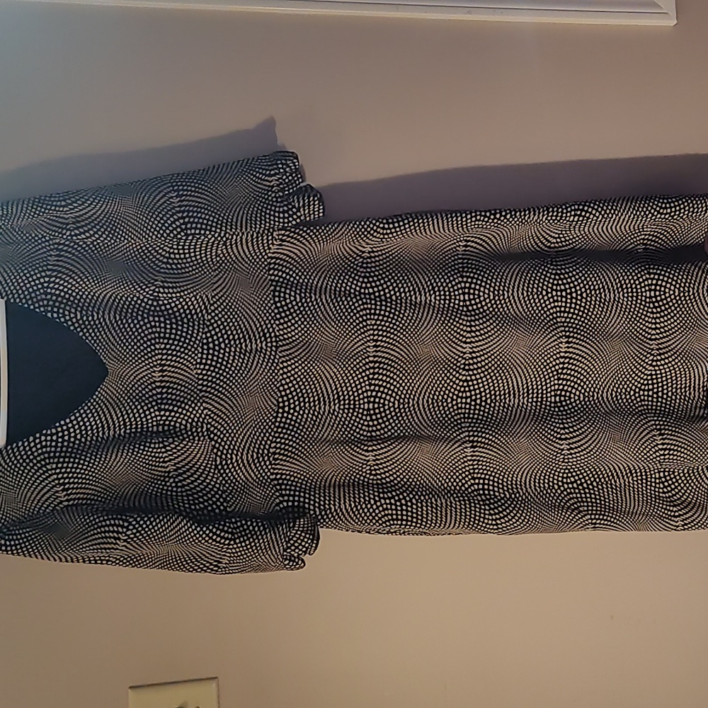 Sandra Angelozzi Black White Geometric Dress Size 42 EUR 12 USA